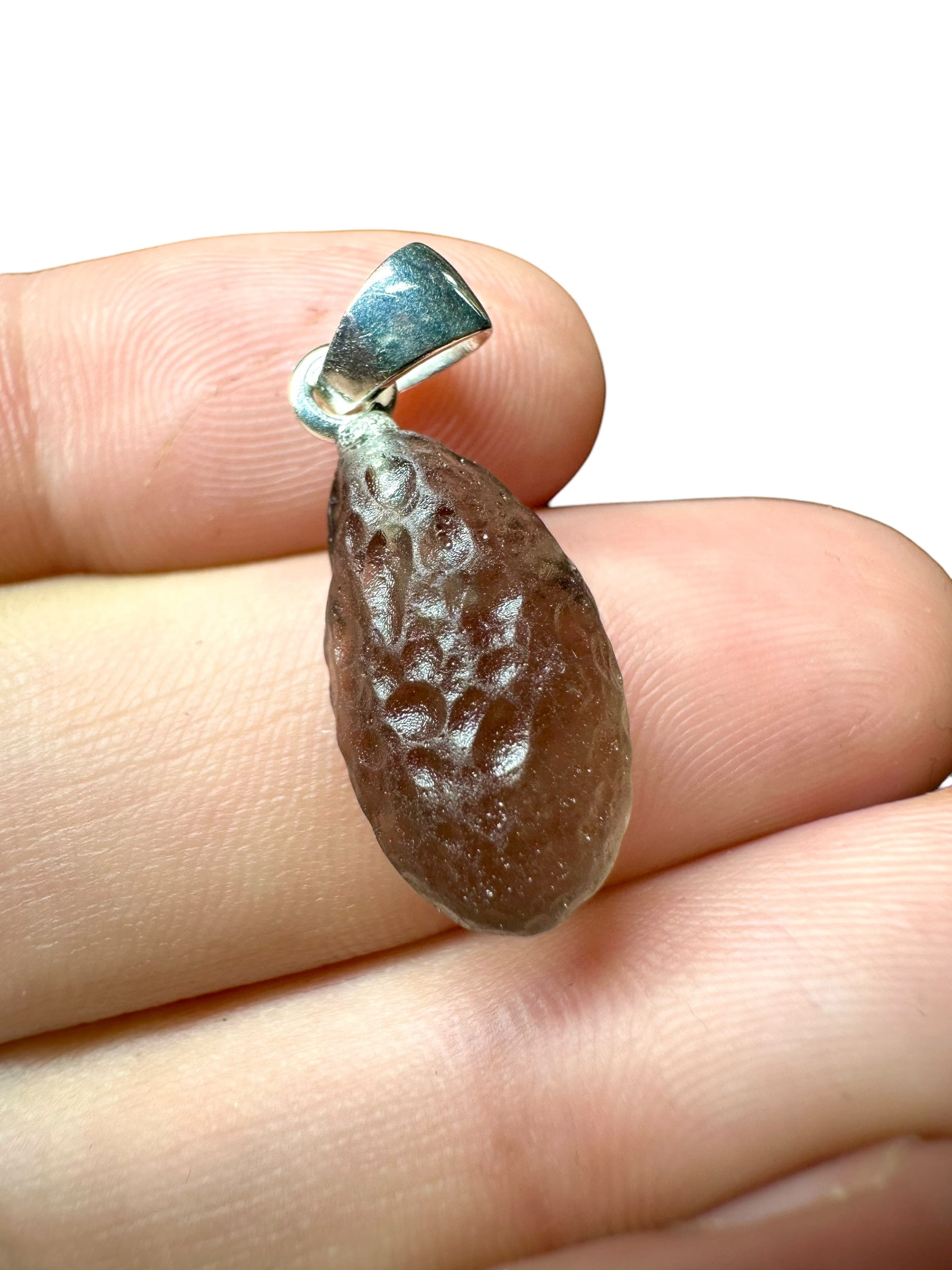 Silver colombianite pendant