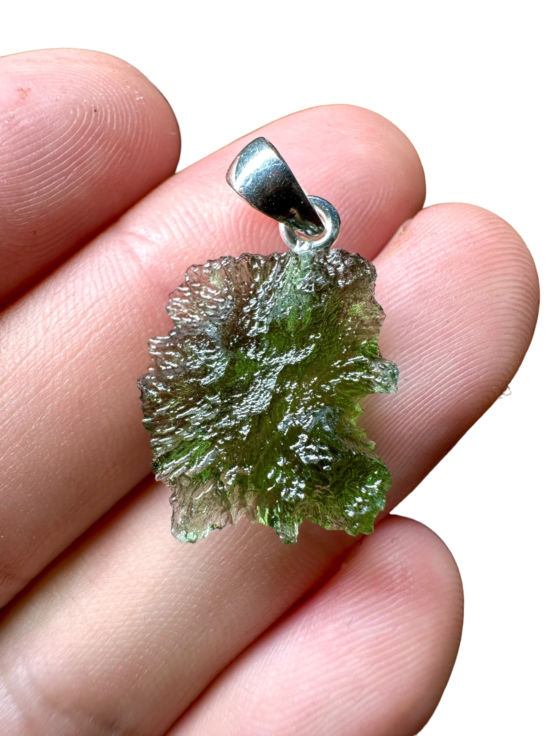 Silver moldavite pendant 2,2g