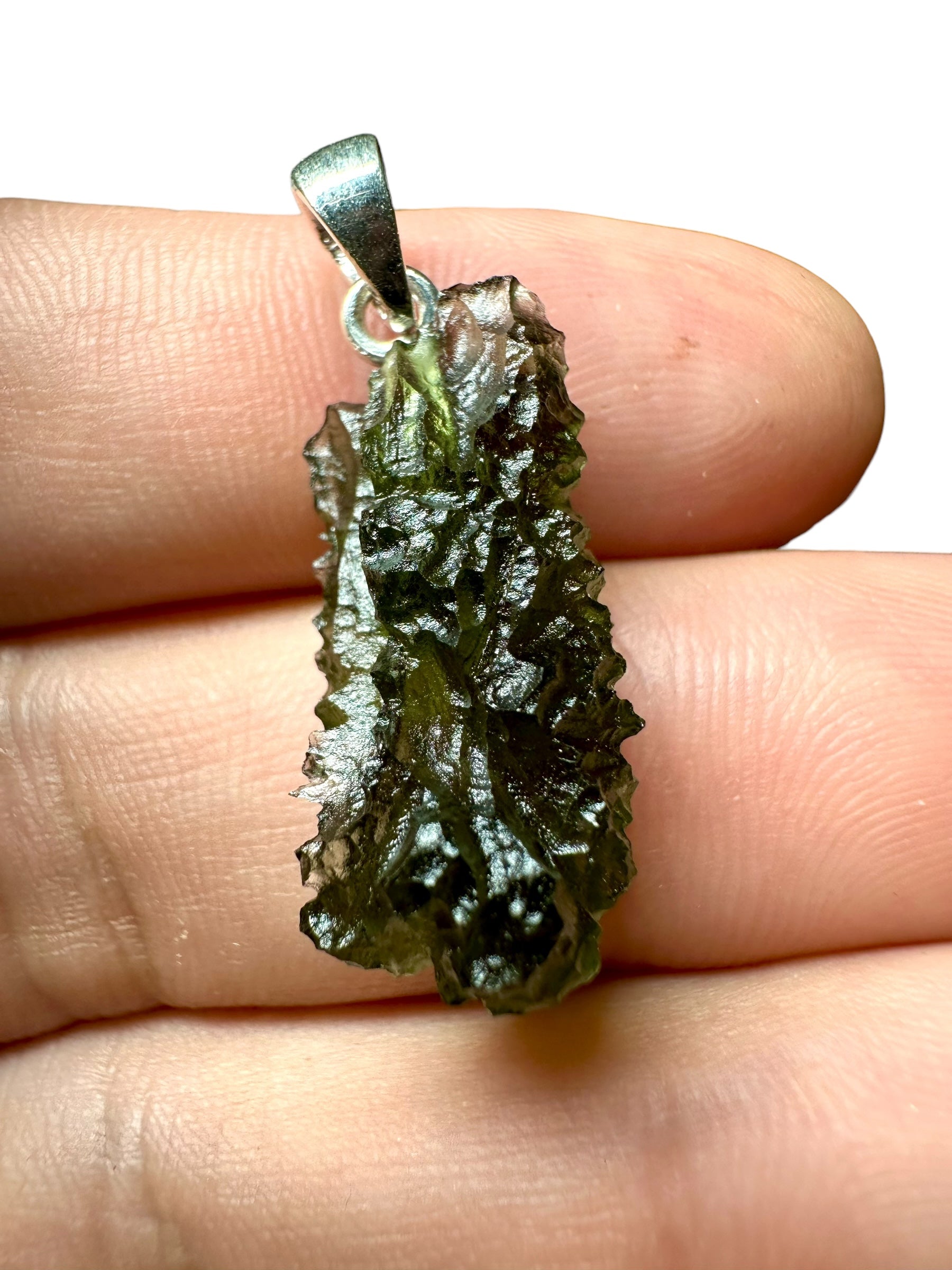 Silver moldavite pendant 2,8g - SP/V006