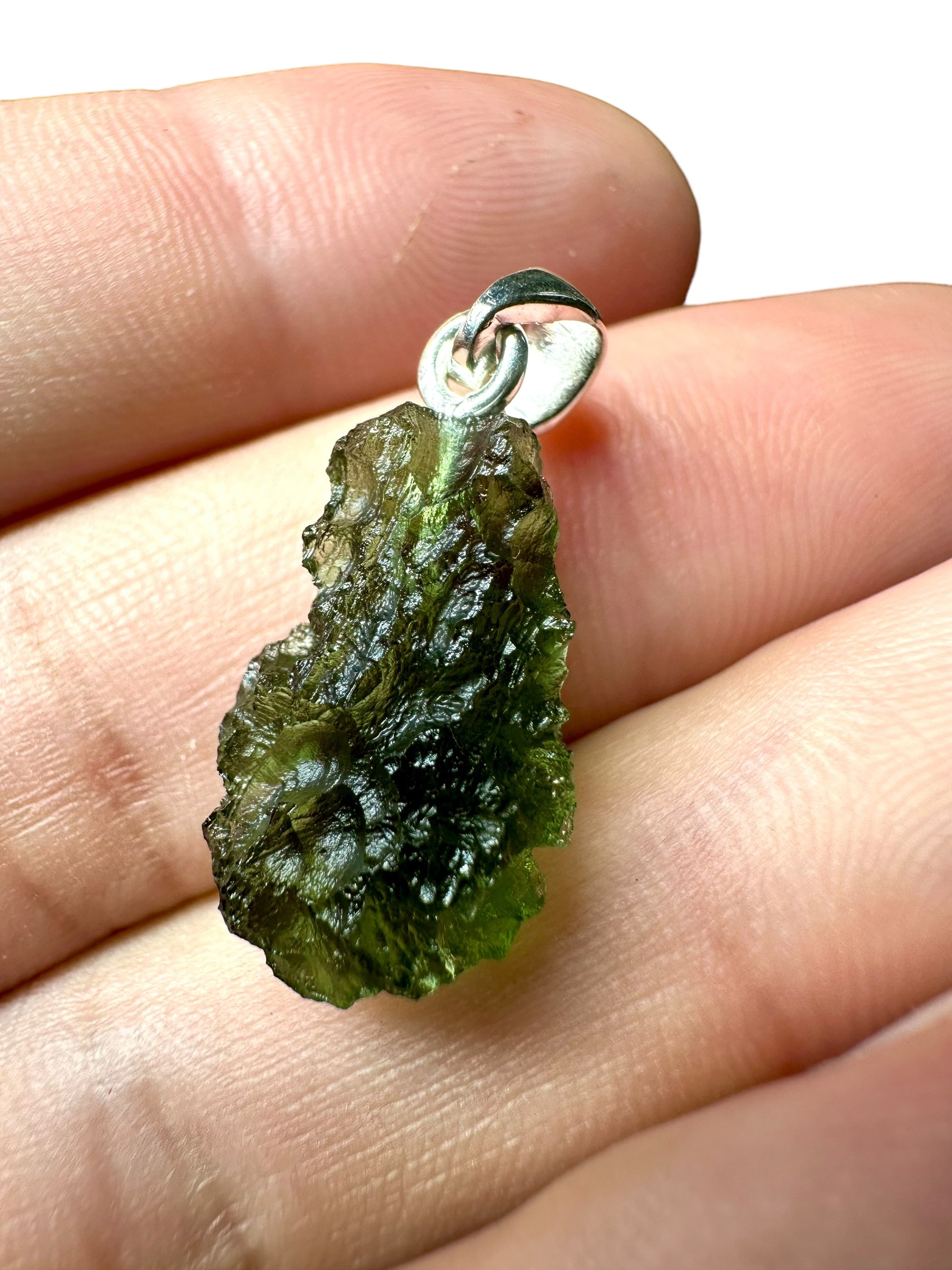 Silver moldavite pendant 2,3g