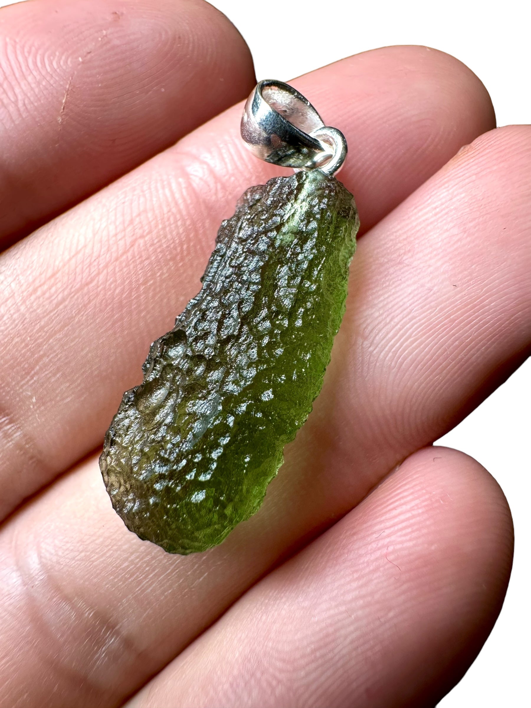 Silver moldavite pendant 3g