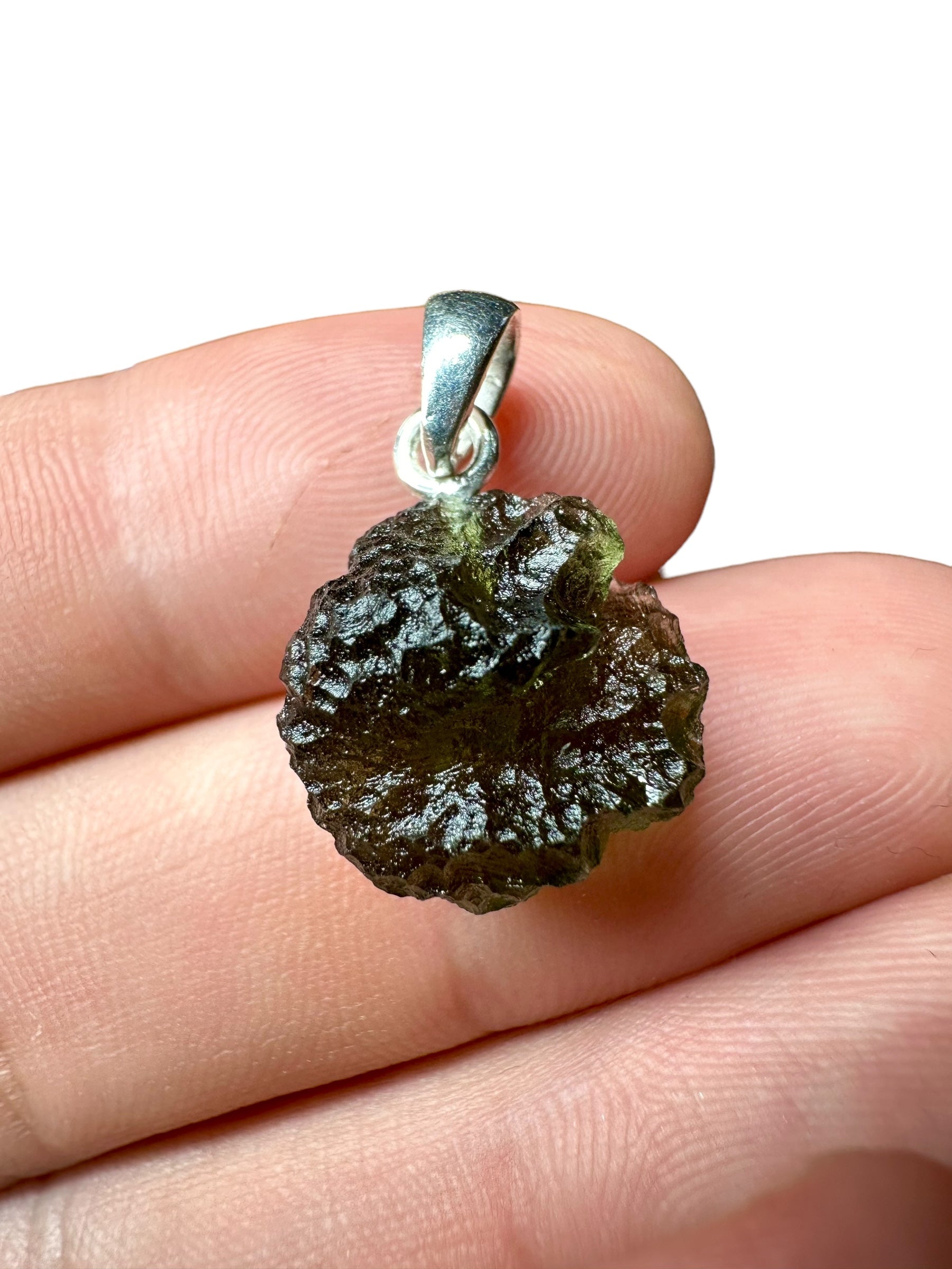 Silver moldavite pendant 2,4g