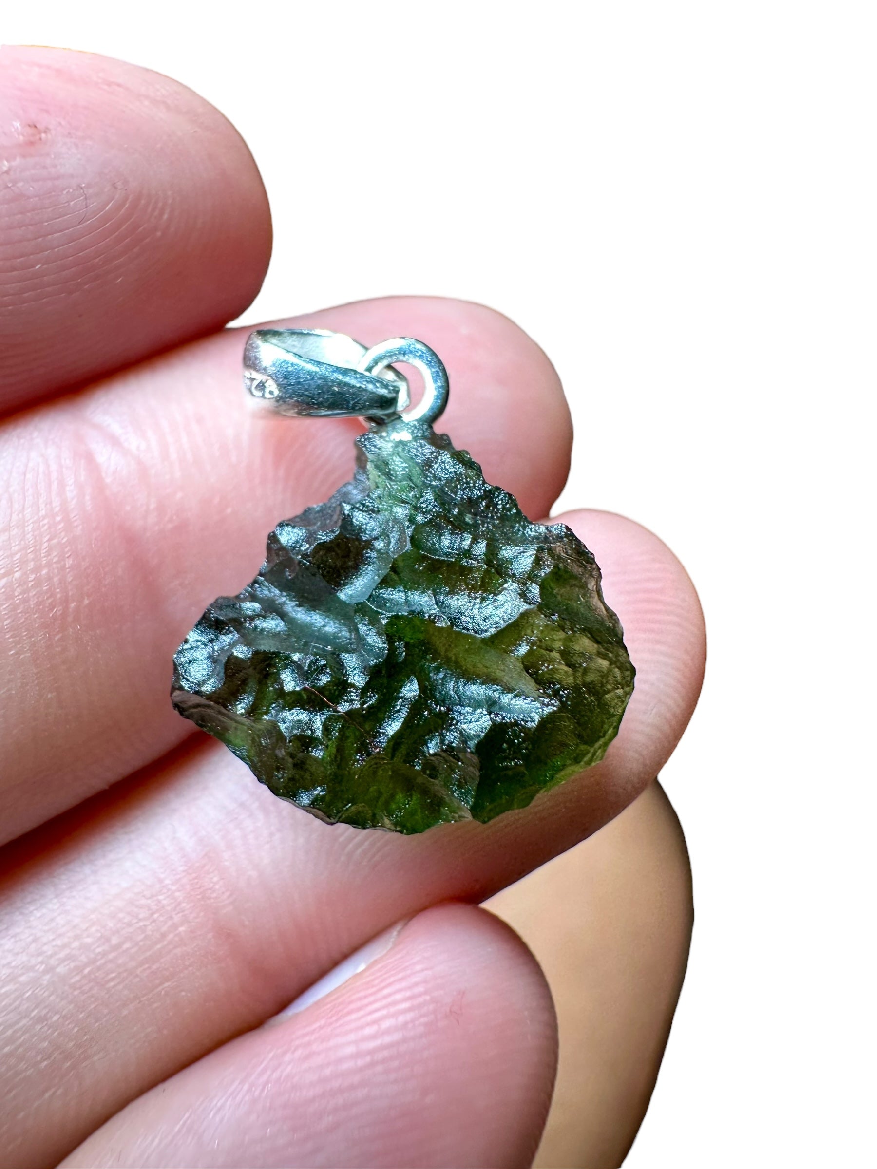 Silver moldavite pendant 2,7g