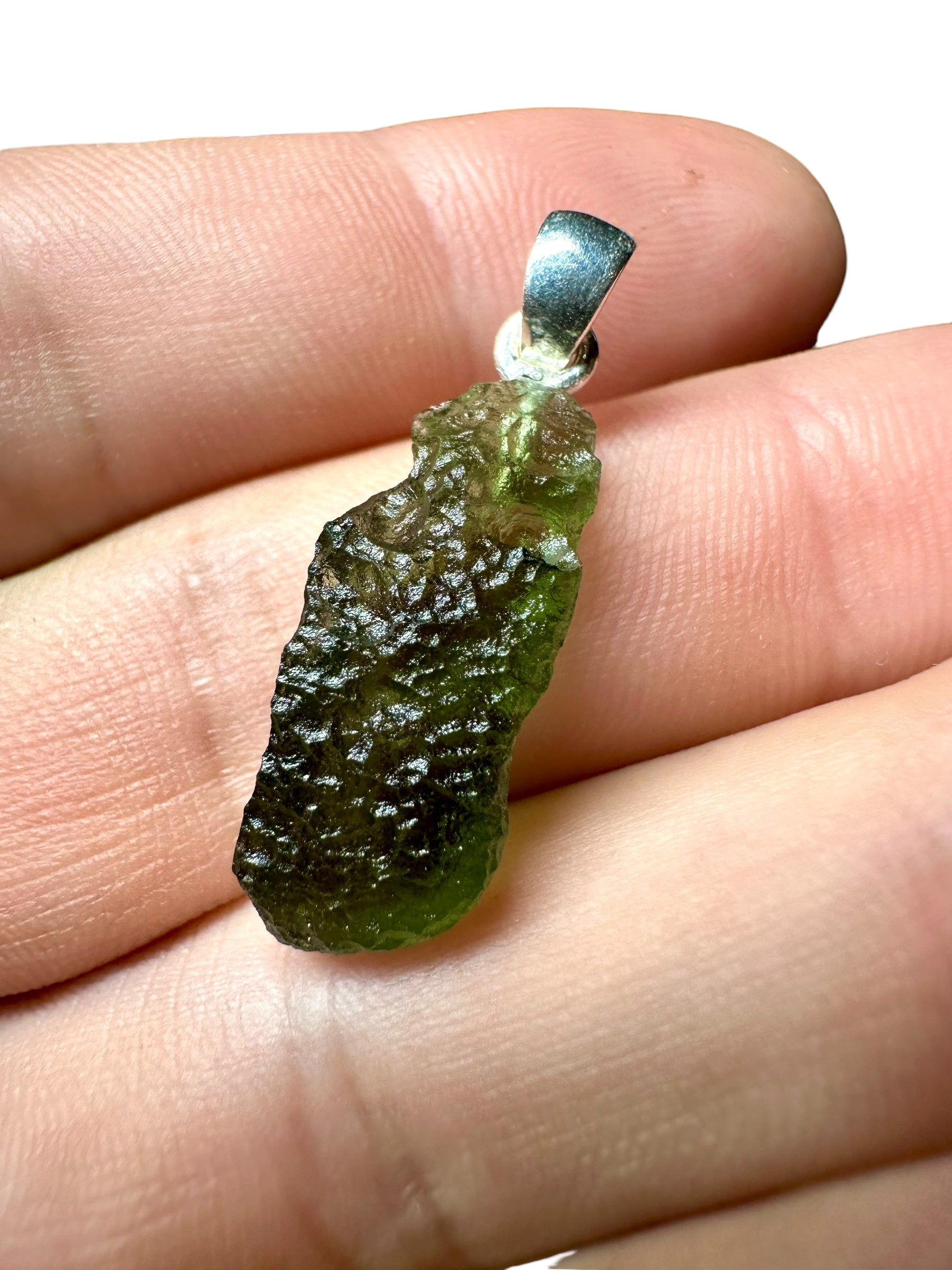 Silver moldavite pendant 2,2g