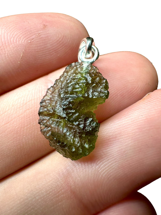 Pendente in argento con Moldavite – SP/V034