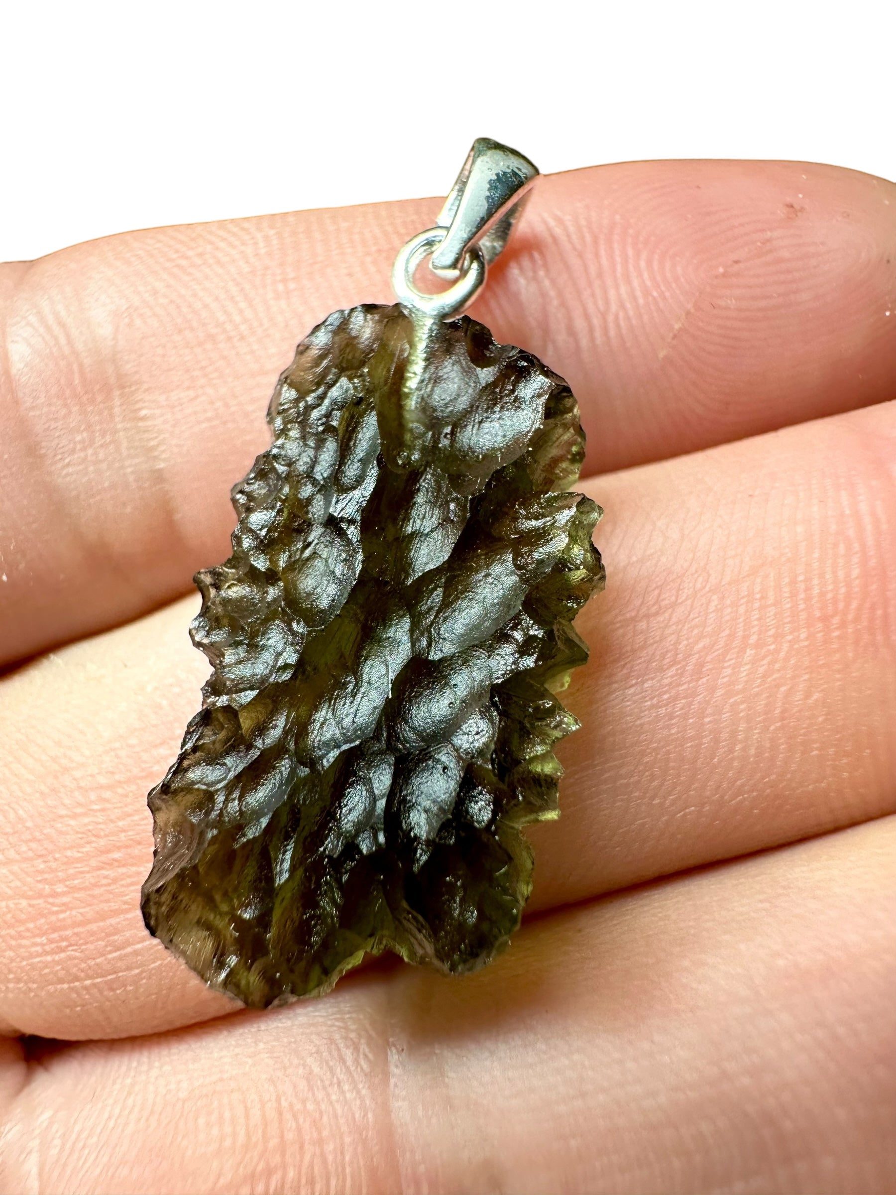 Silver moldavite pendant 3,2g