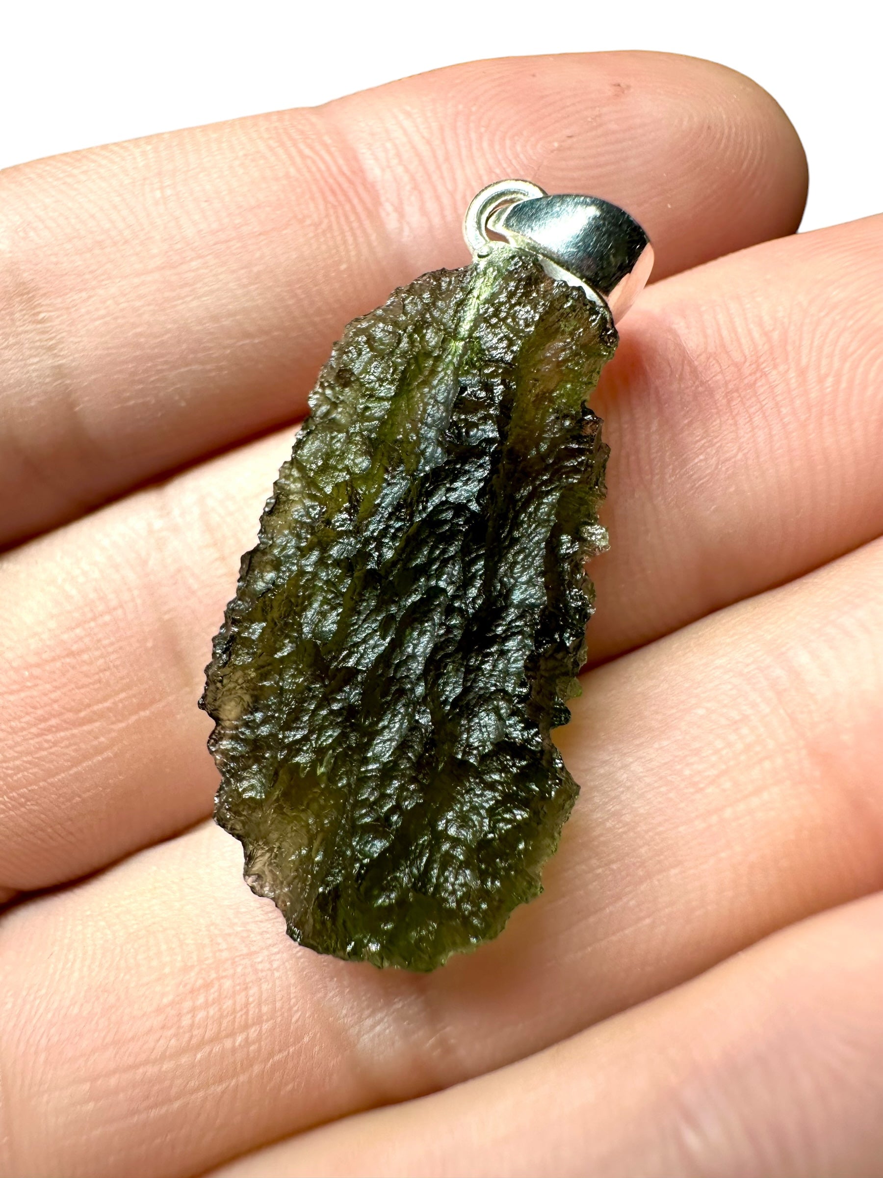 Pendente in argento con Moldavite – SP/V039