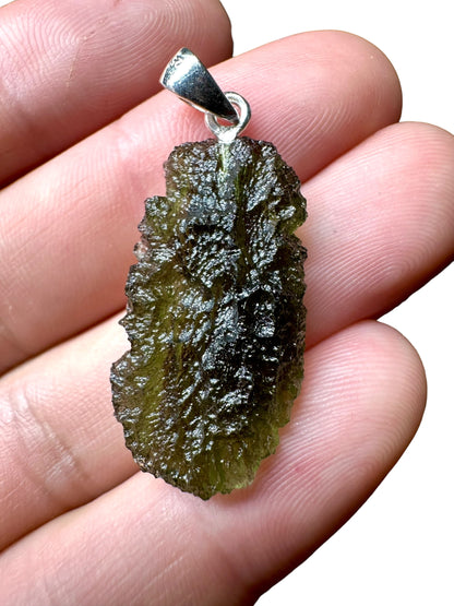 Pendente in argento con Moldavite – SP/V039