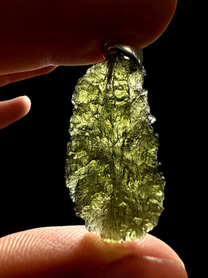 Pendente in argento con Moldavite – SP/V039