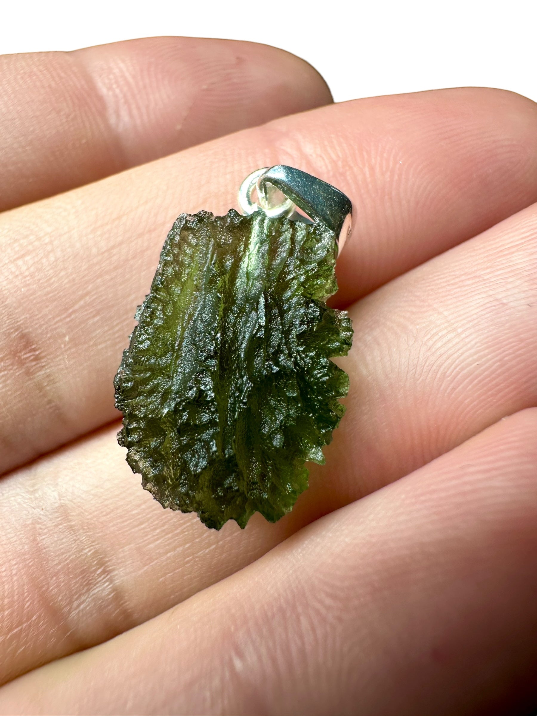 Silver moldavite pendant 2,6g - SP/V040