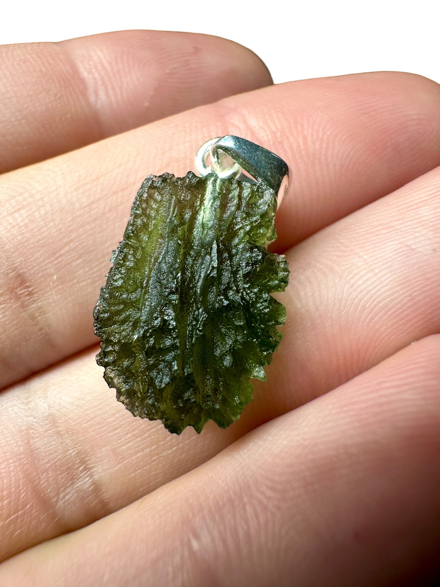 Pendente in argento con Moldavite – SP/V040