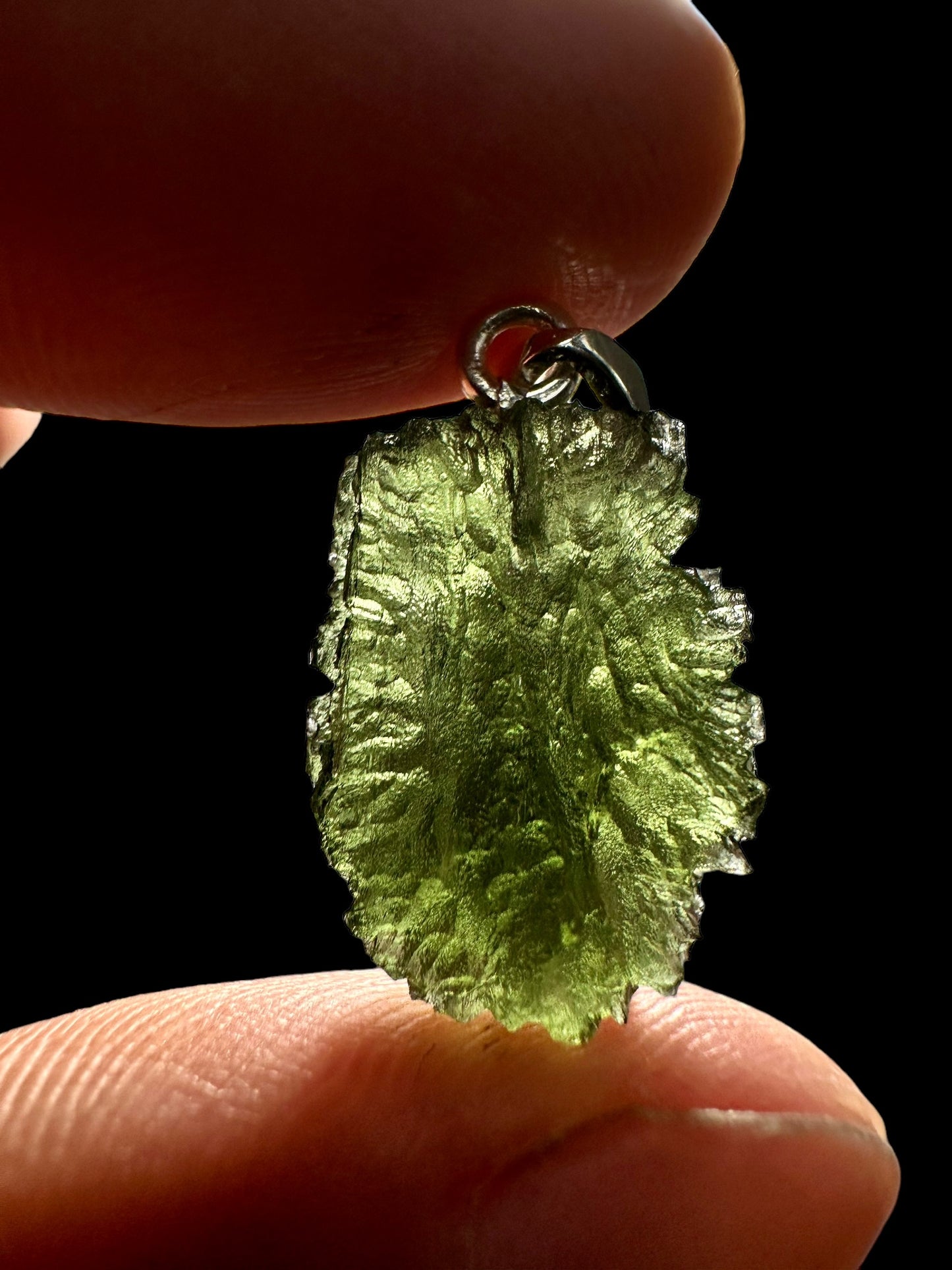 Pendente in argento con Moldavite – SP/V040