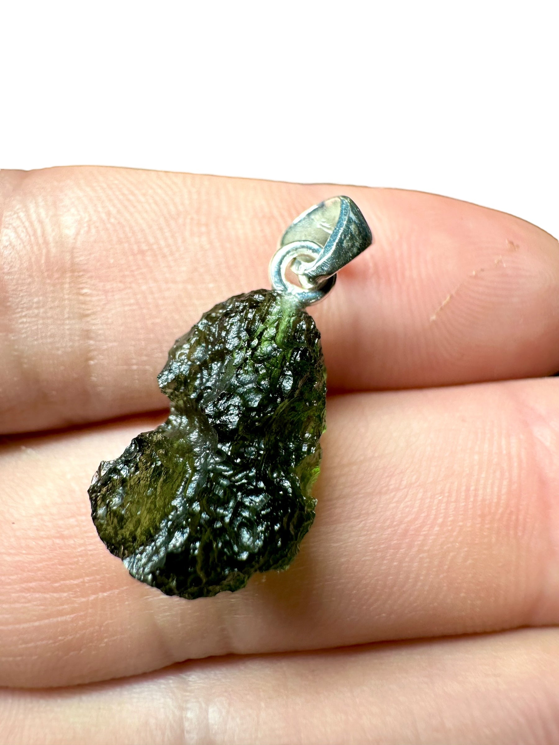 Silver moldavite pendant 2,6g