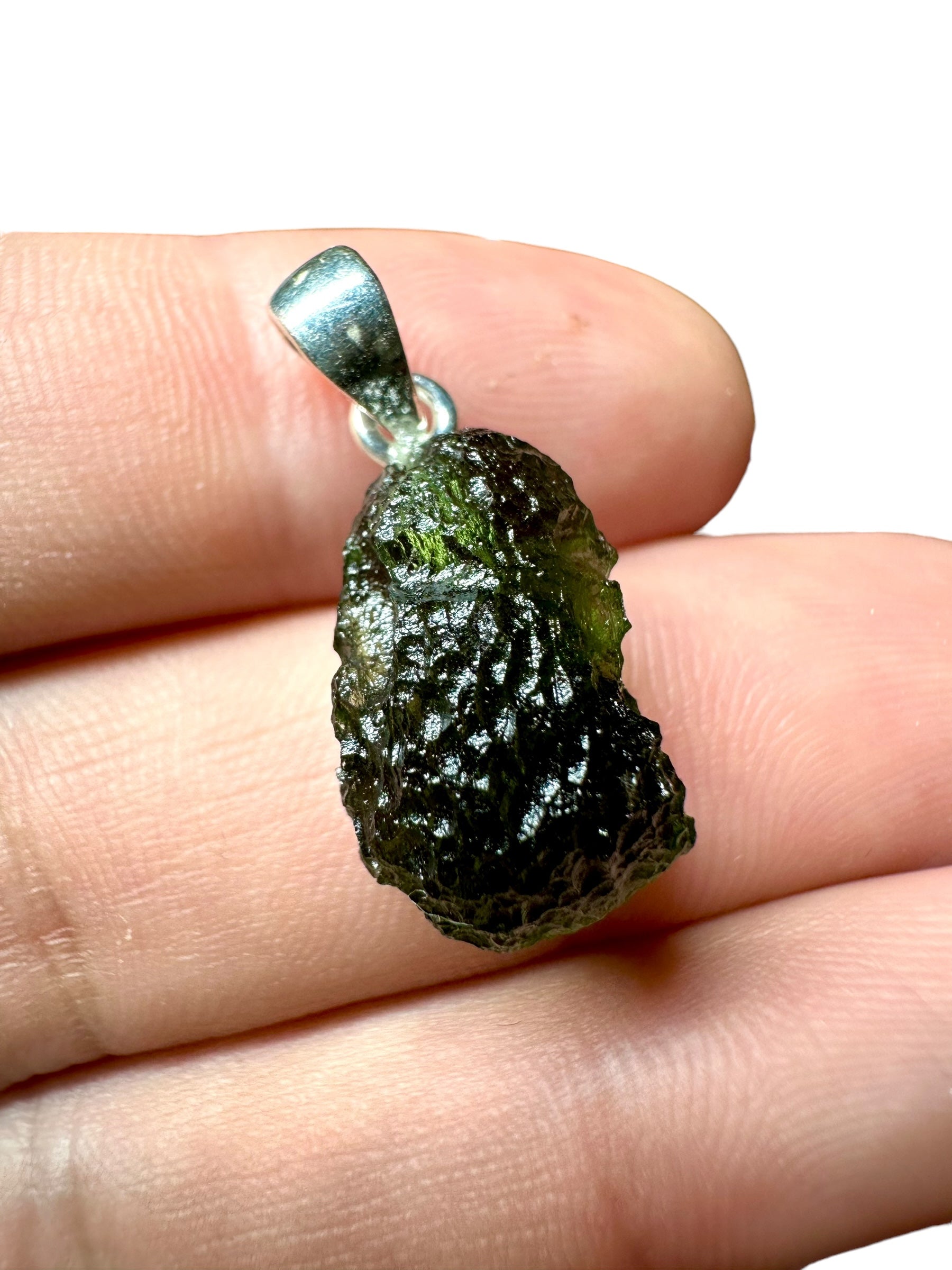 Silver moldavite pendant 2,6g - SP/V041