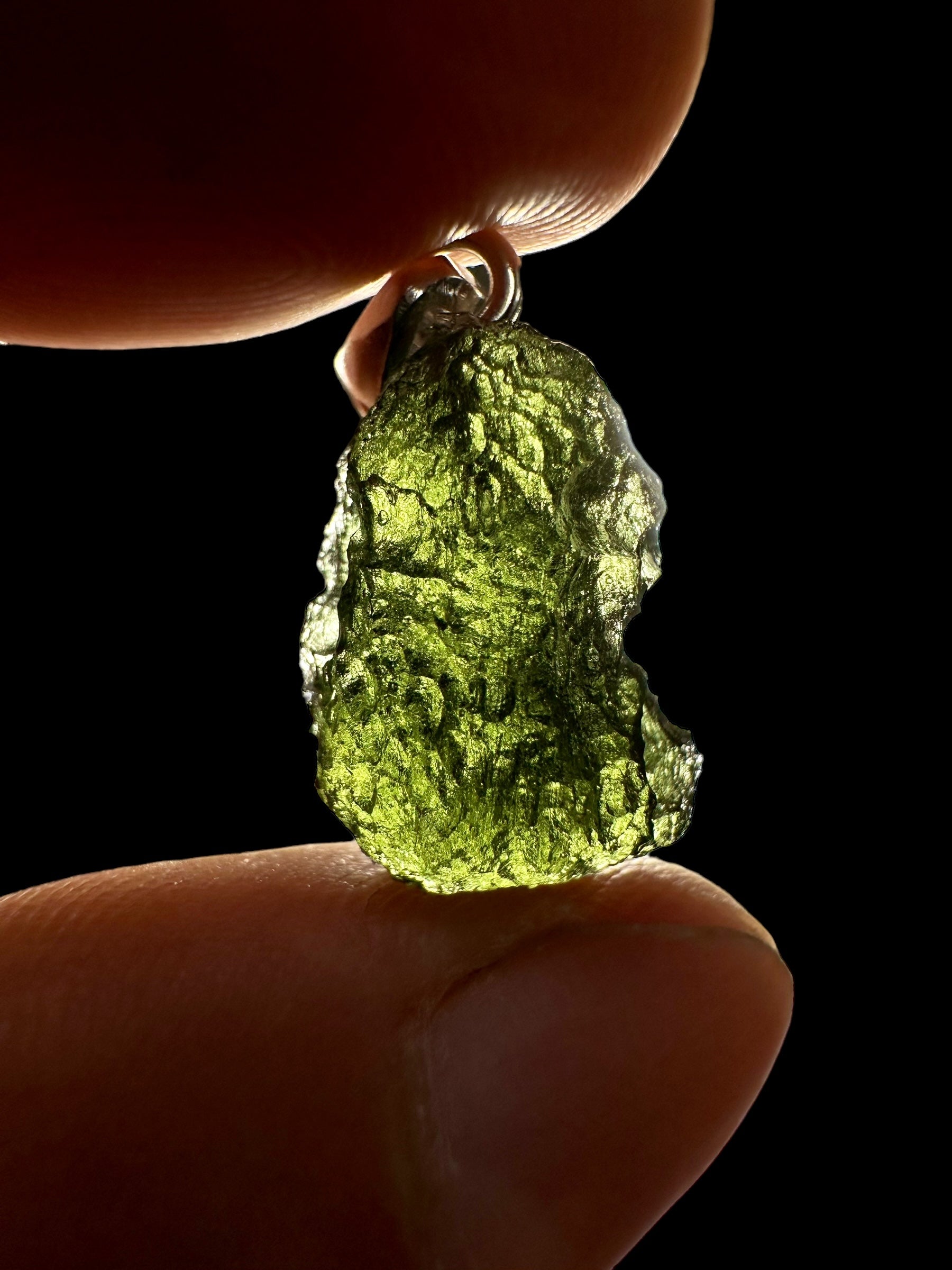Silver moldavite pendant 2,6g - SP/V041