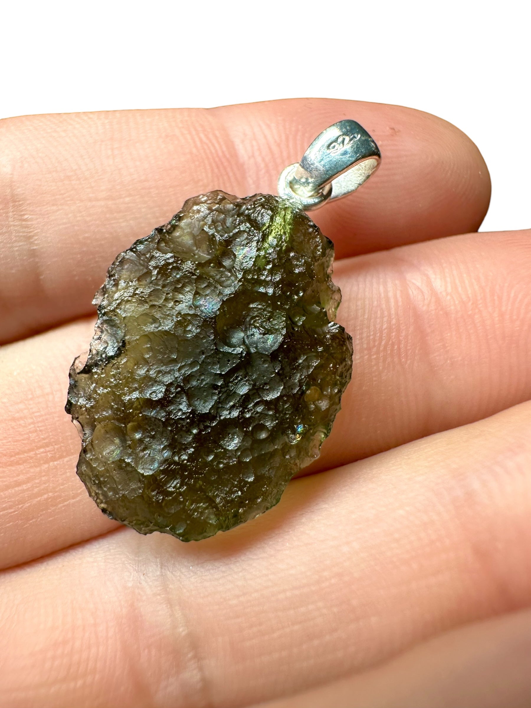 Silver moldavite pendant 3,7g - SP/V045