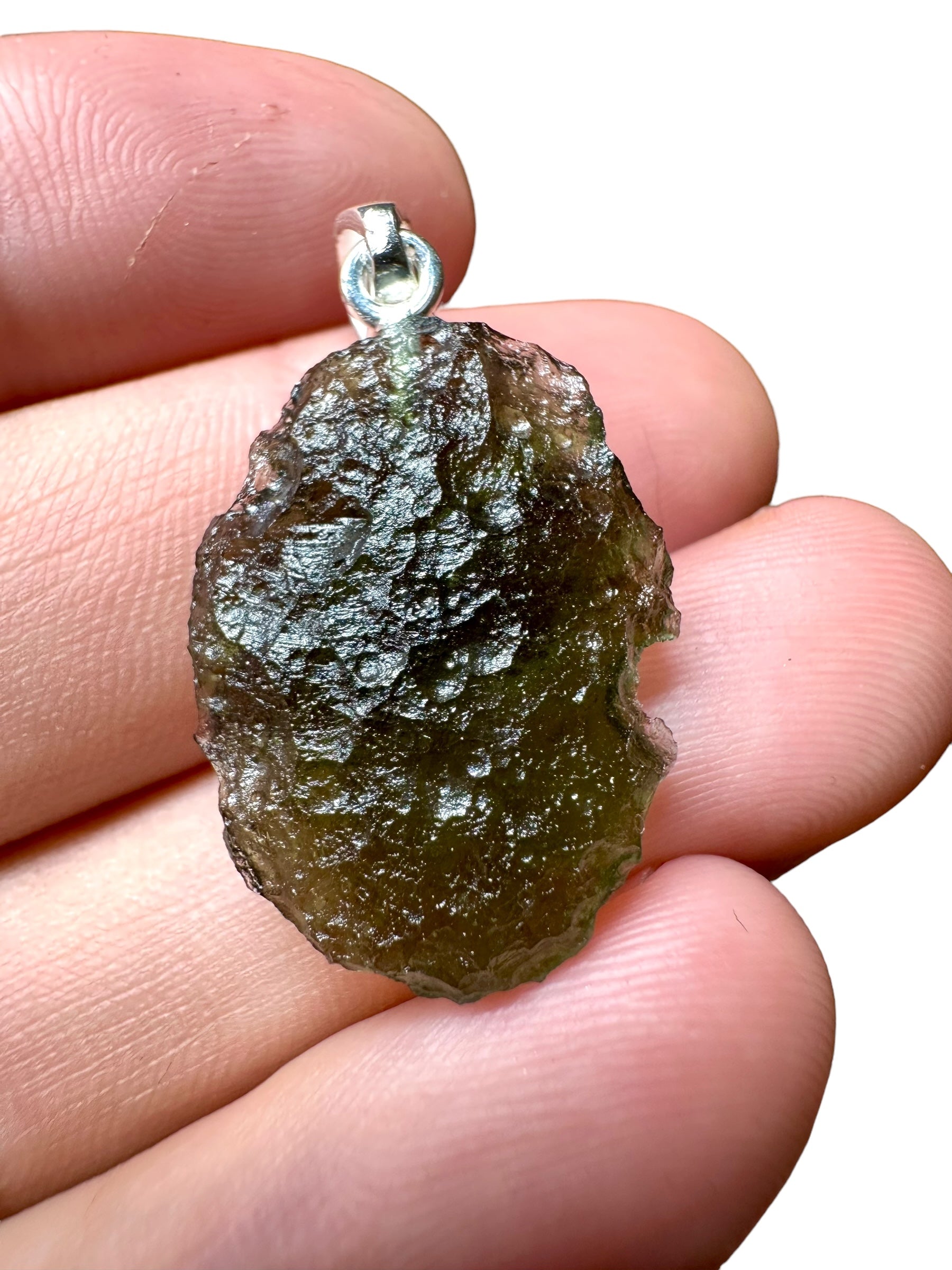 Silver moldavite pendant 3,7g