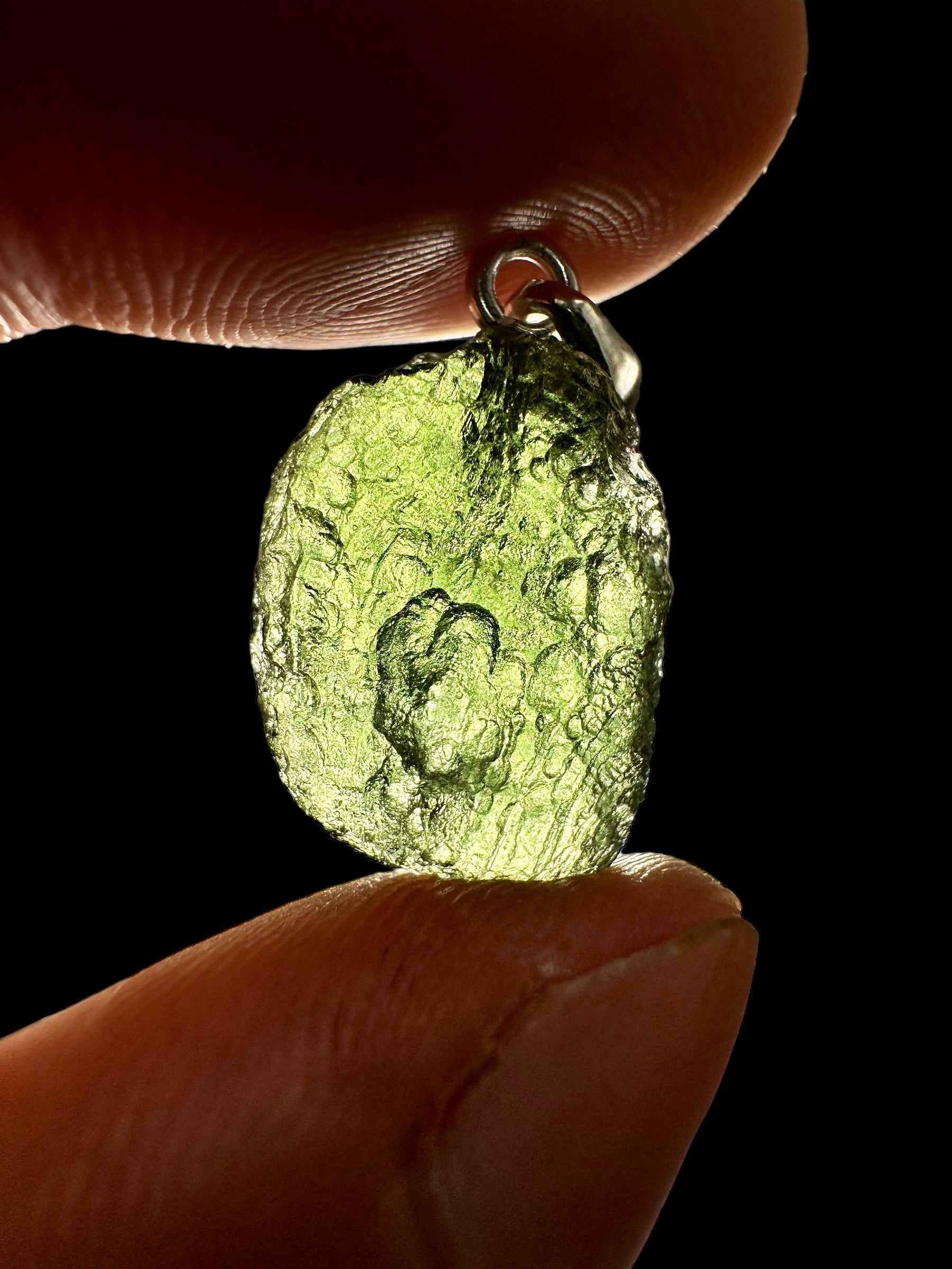 Silver moldavite pendant 3,1g - SP/V046