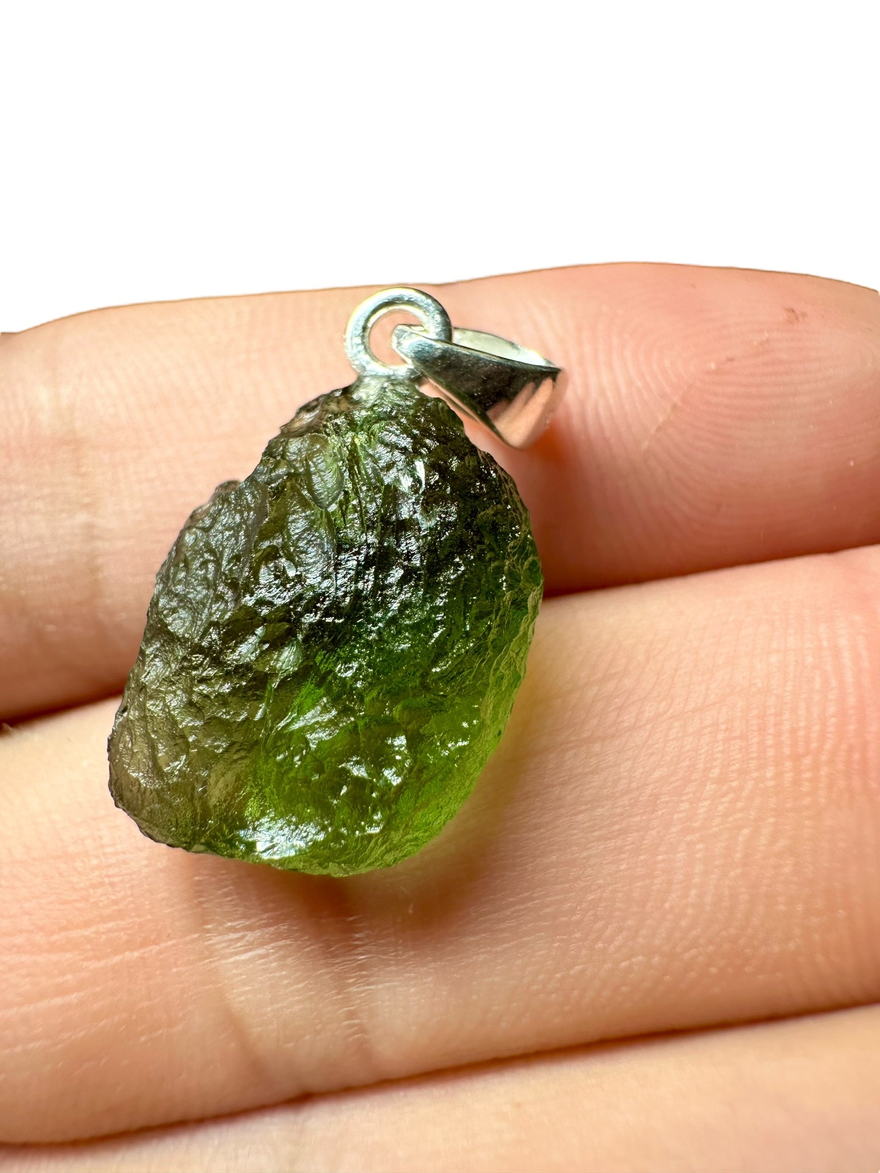 Silver moldavite pendant 3,1g - SP/V046