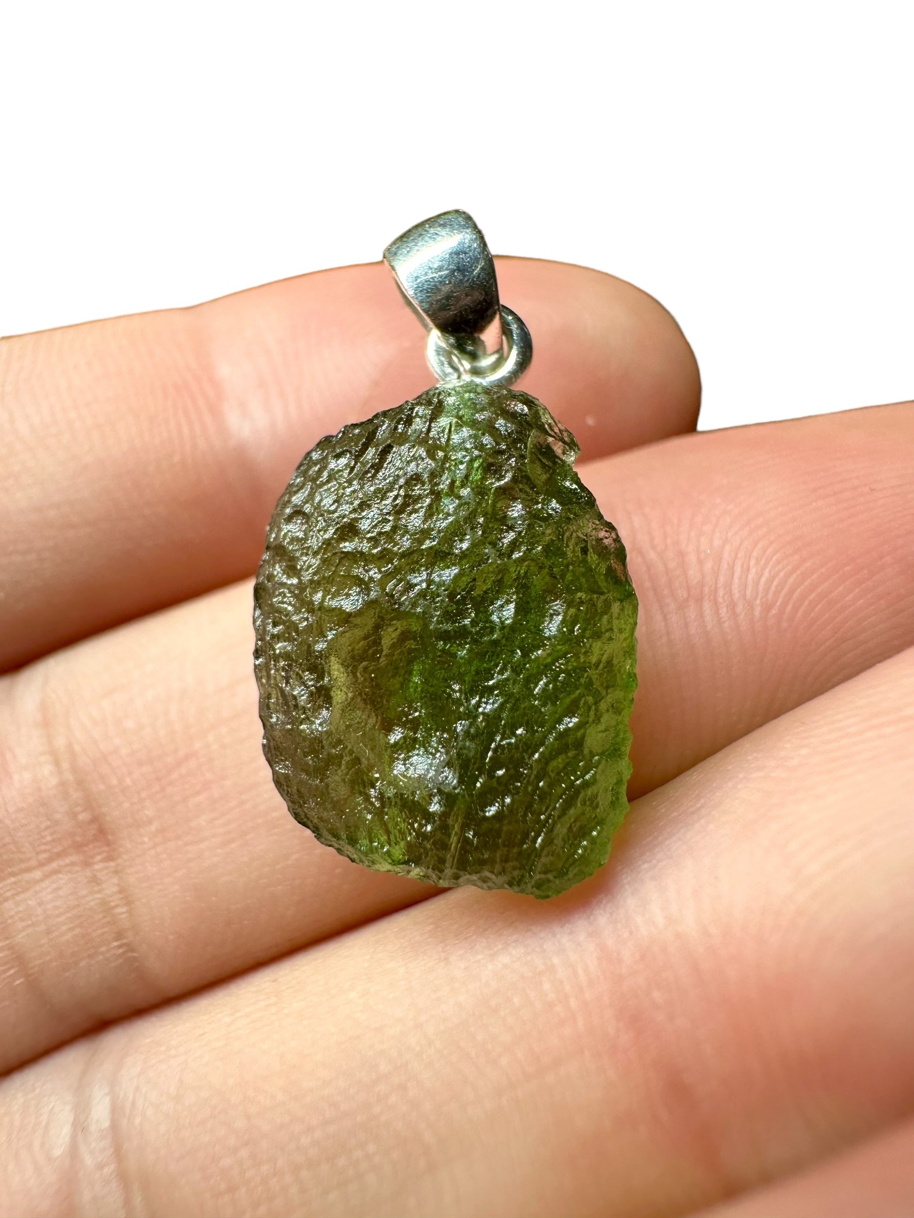 Silver moldavite pendant 3,1g