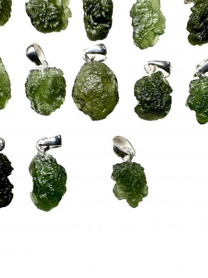 Gioielli in Moldavite e Argento – 32,3g - 0V012