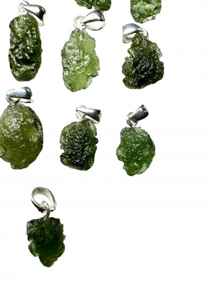 Gioielli in Moldavite e Argento – 32,3g - 0V012