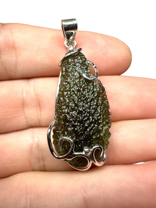 Pendente in argento con Moldavite – SP/V048