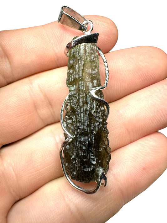 Pendente in argento con Moldavite – SP/V049