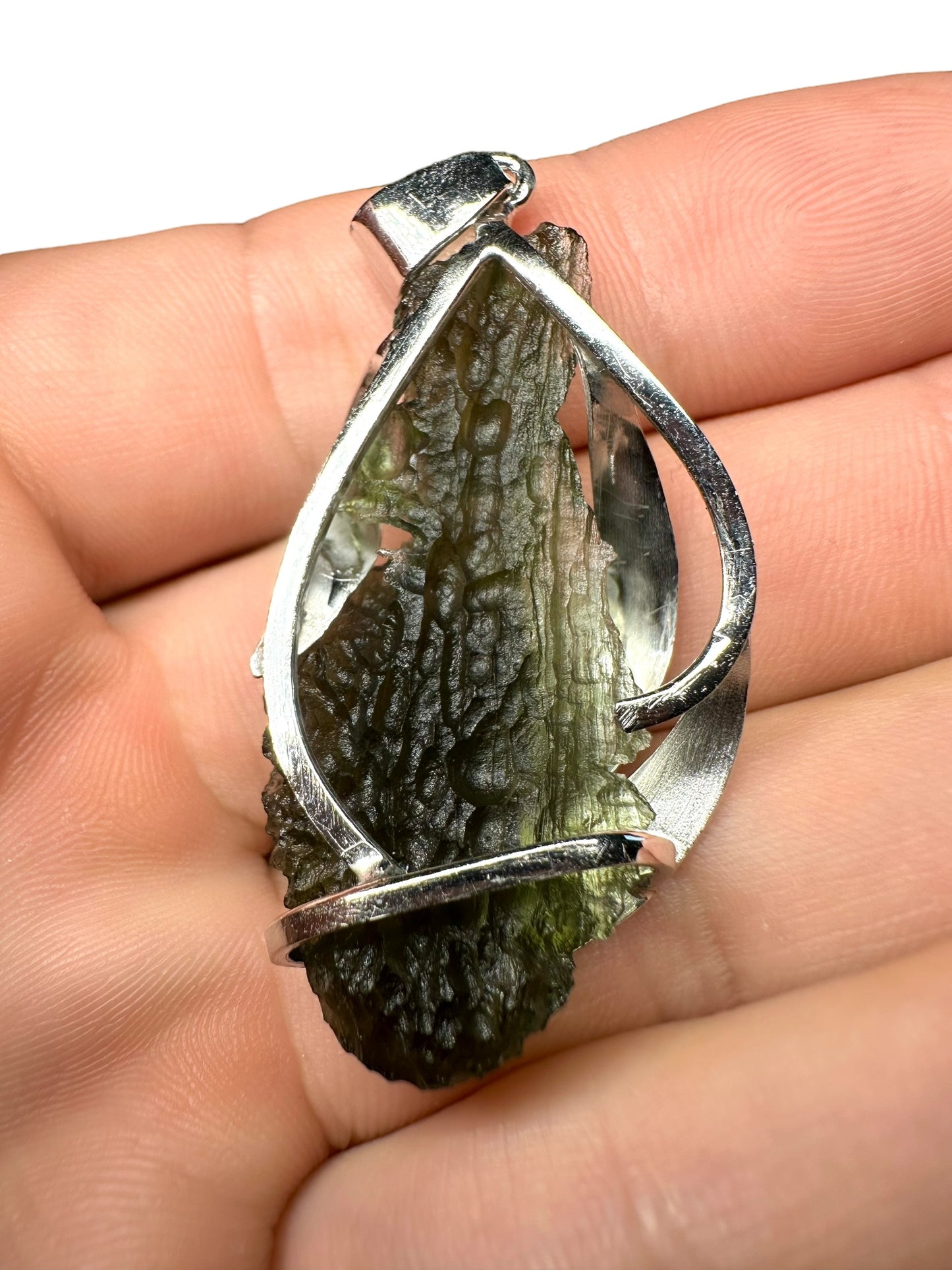 Pendente in argento con Moldavite – SP/V050
