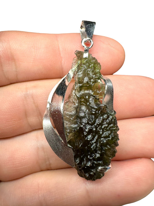 Pendente in argento con Moldavite – SP/V050