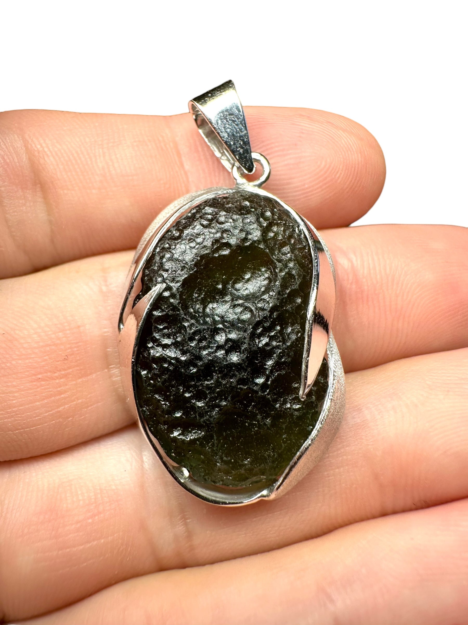 Pendente in argento con Moldavite – SP/V051