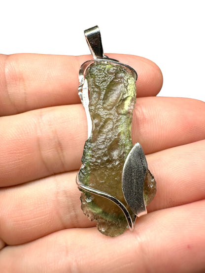 Pendente in argento con Moldavite – SP/V053