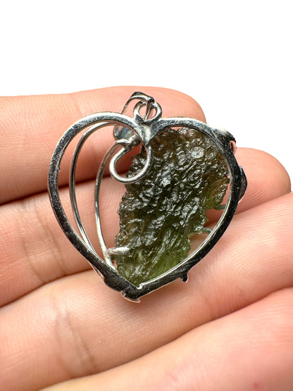 Pendente in argento con Moldavite – SP/V054