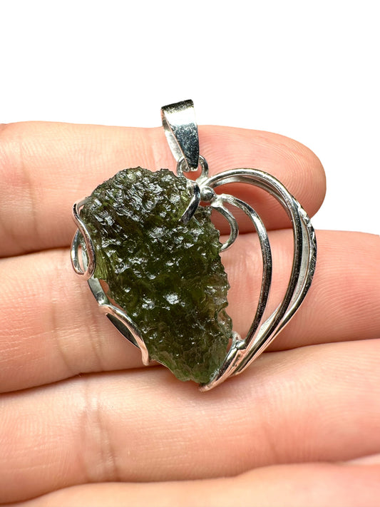 Pendente in argento con Moldavite – SP/V054