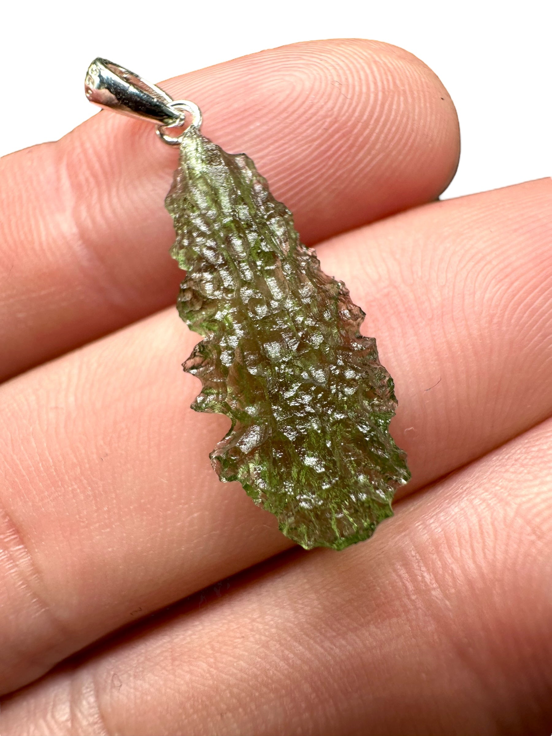 Silver moldavite pendant 1g - SP/V154