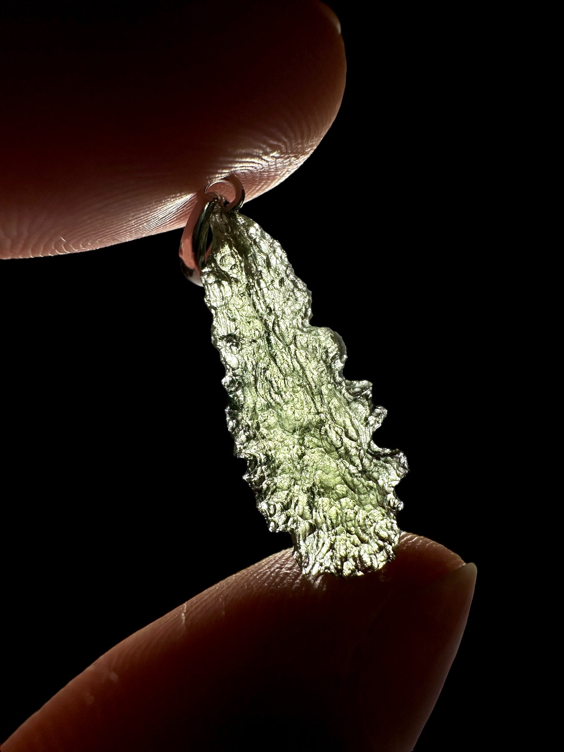Silver moldavite pendant 1g - SP/V154