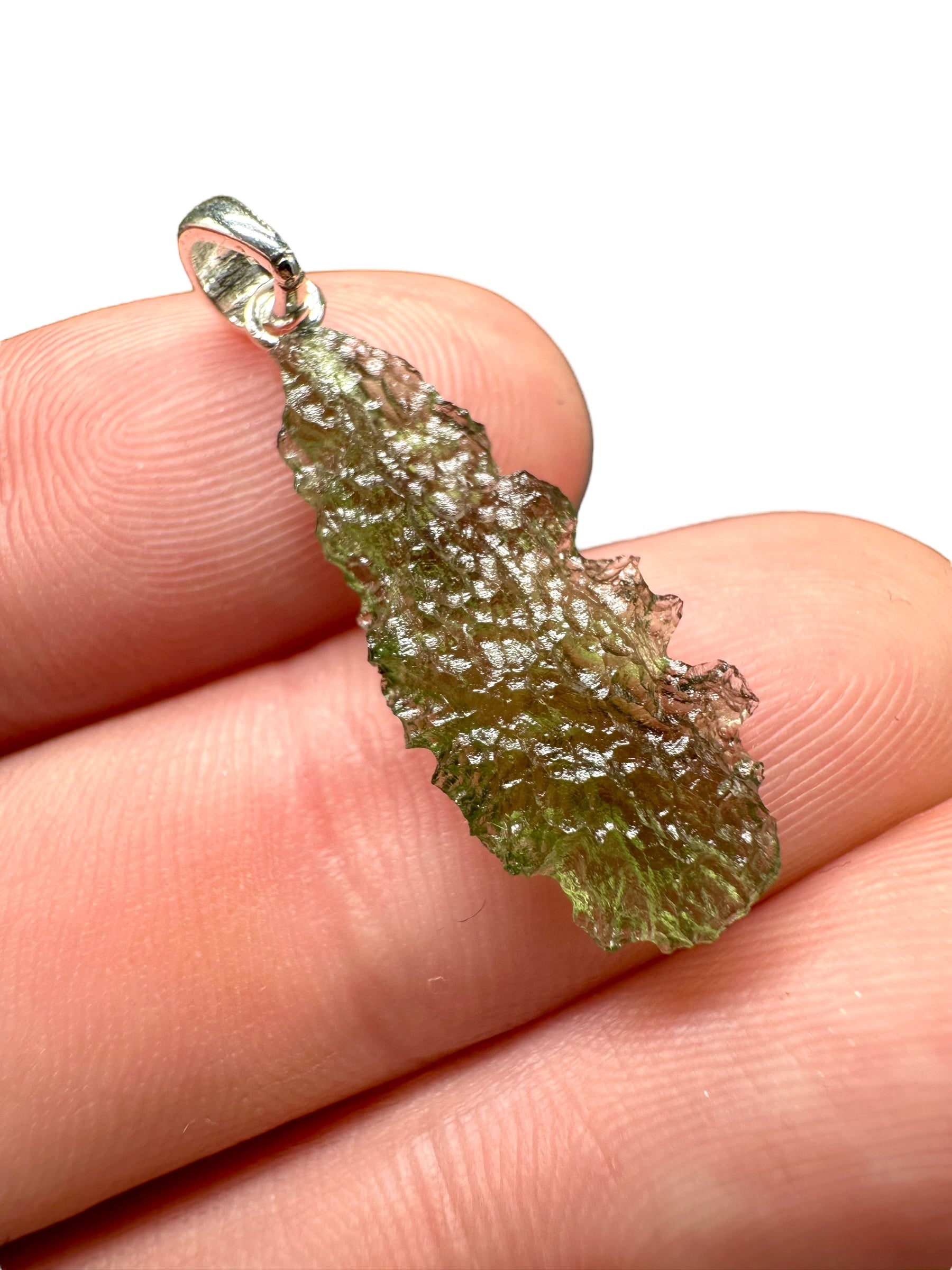 Silver moldavite pendant 1g