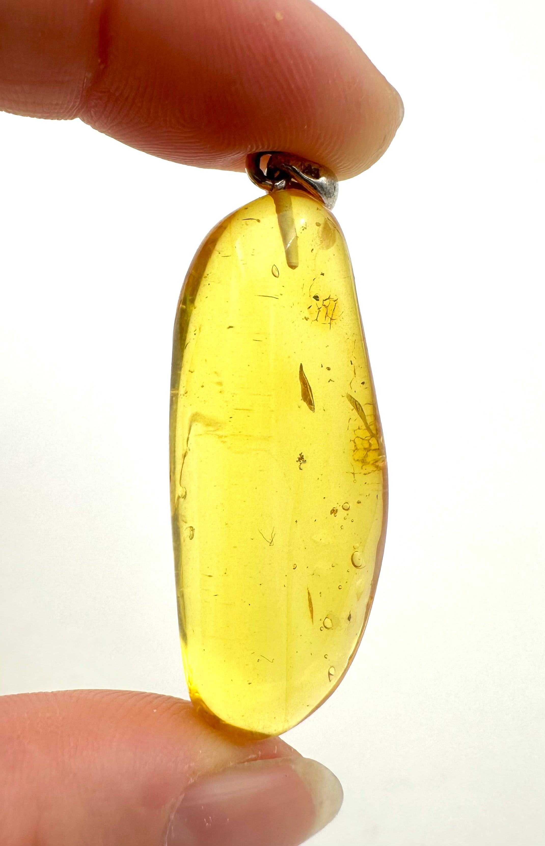 Silver amber pendant - SP/JN025