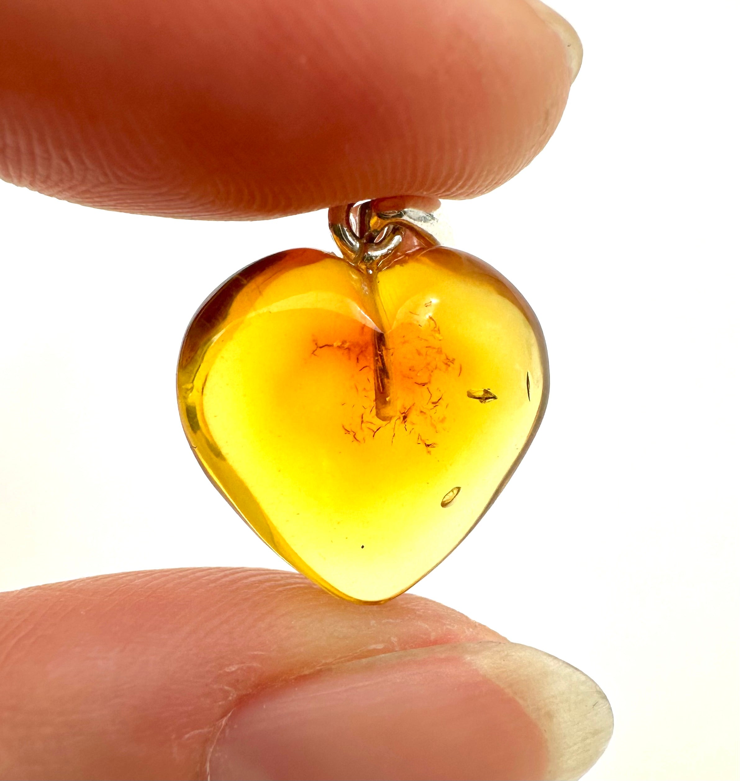 Silver amber pendant - SP/JN030