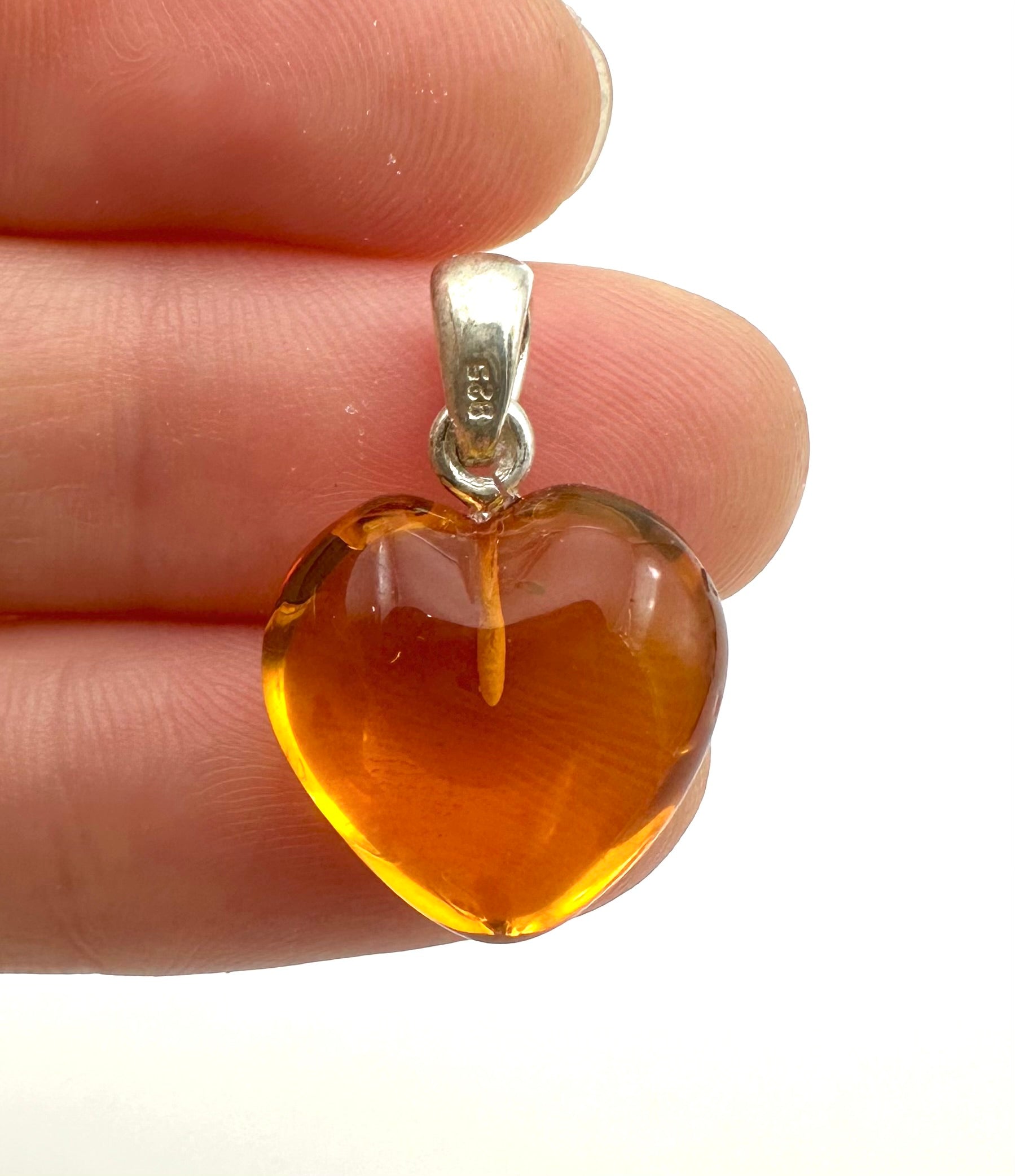 Silver amber pendant - SP/JN035