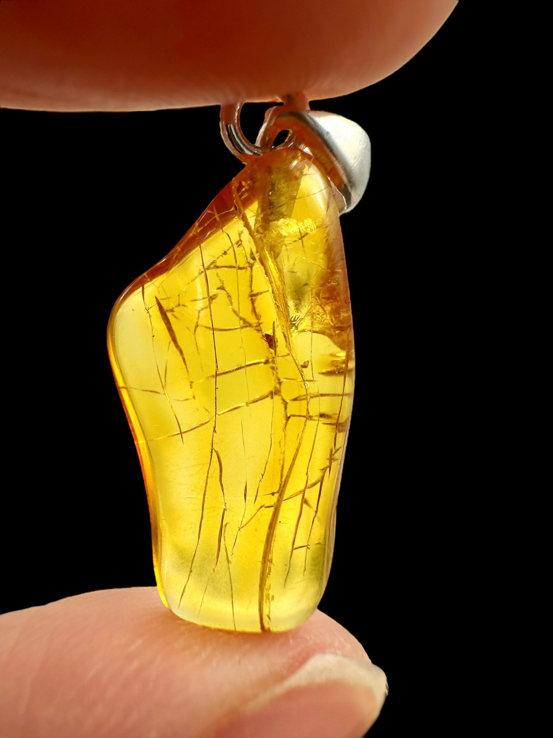 Silver amber pendant - SP/JN039