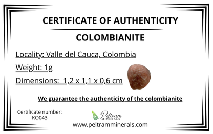 Colombianite in box – Valle del Cauca, Colombia – KO043