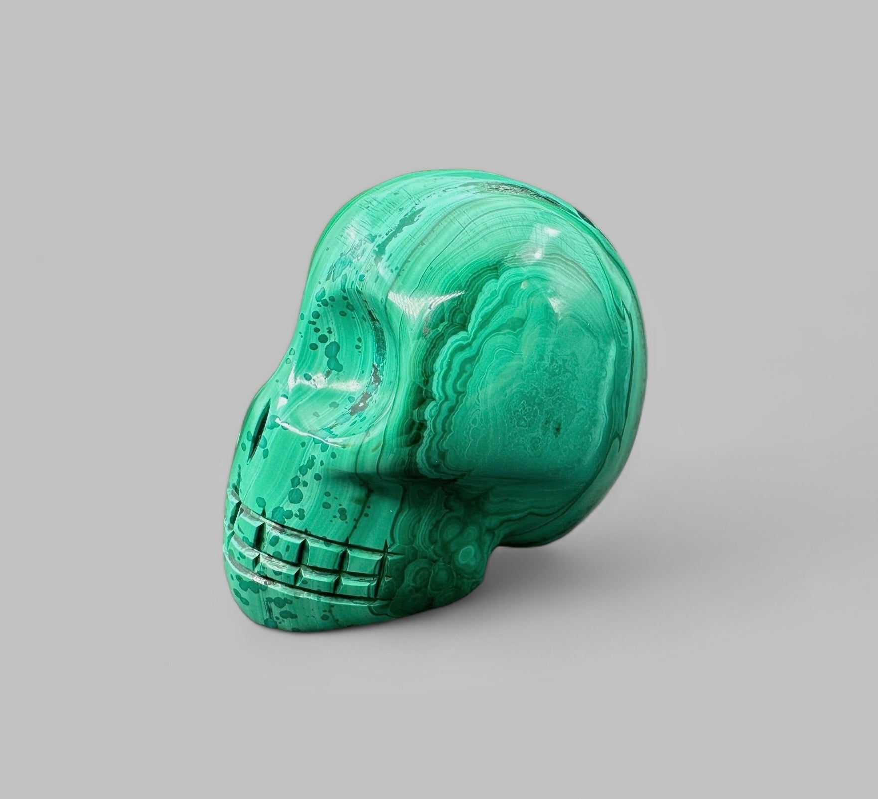 Malachite skull