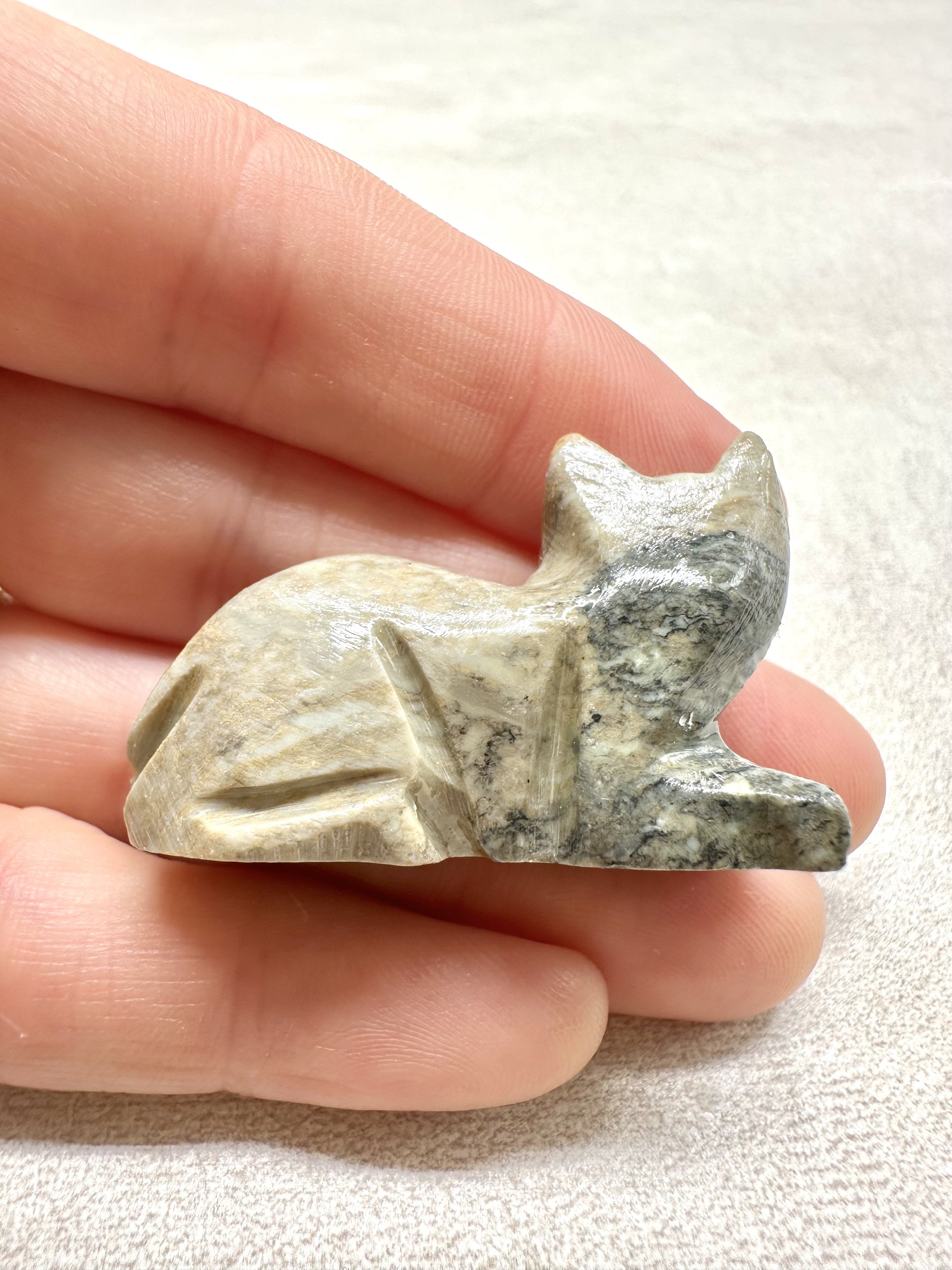 Animal made of soapstone – cat - ZV001