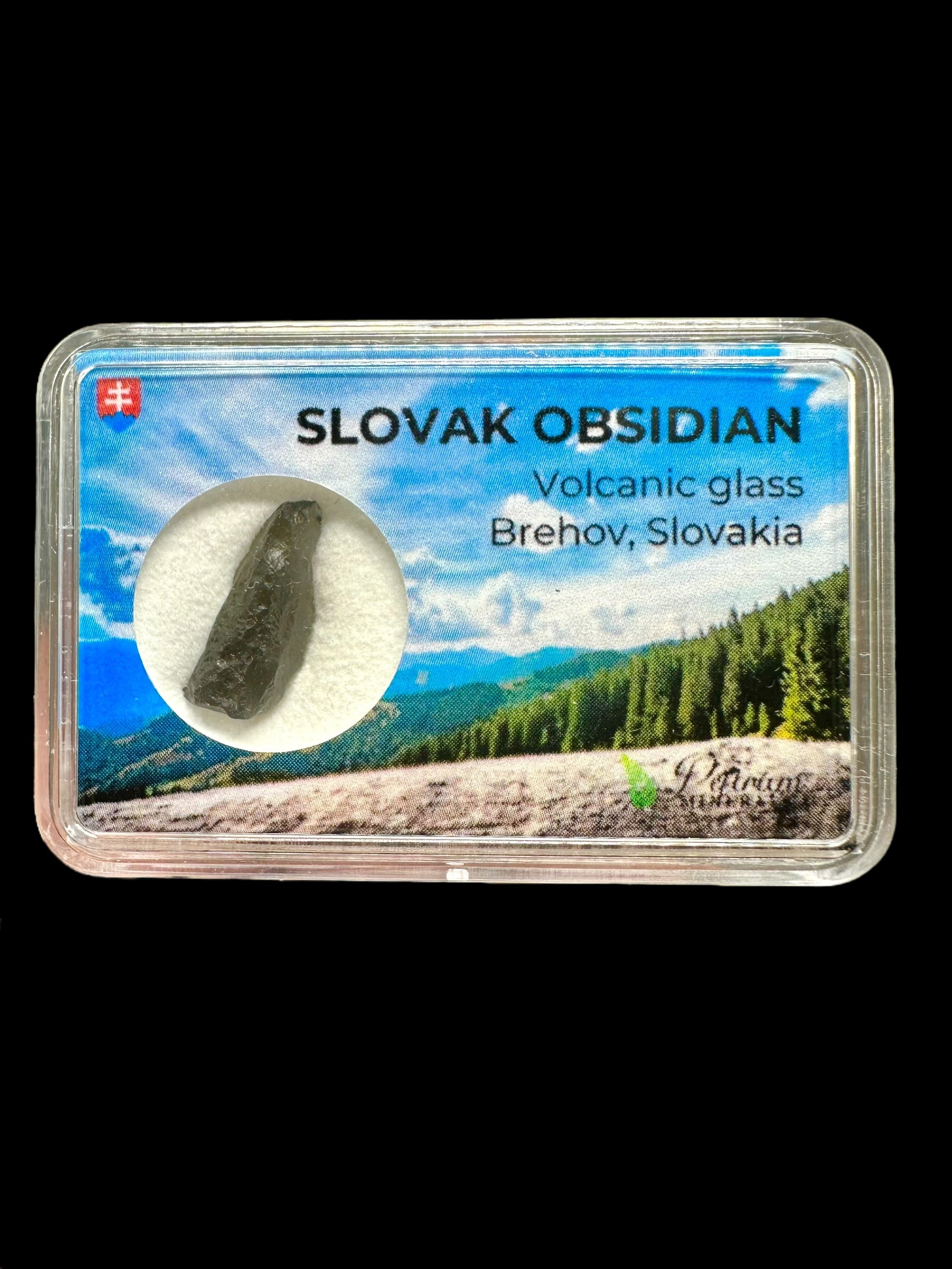 Obsidian in box 0,7g – Brehov, Slovakia