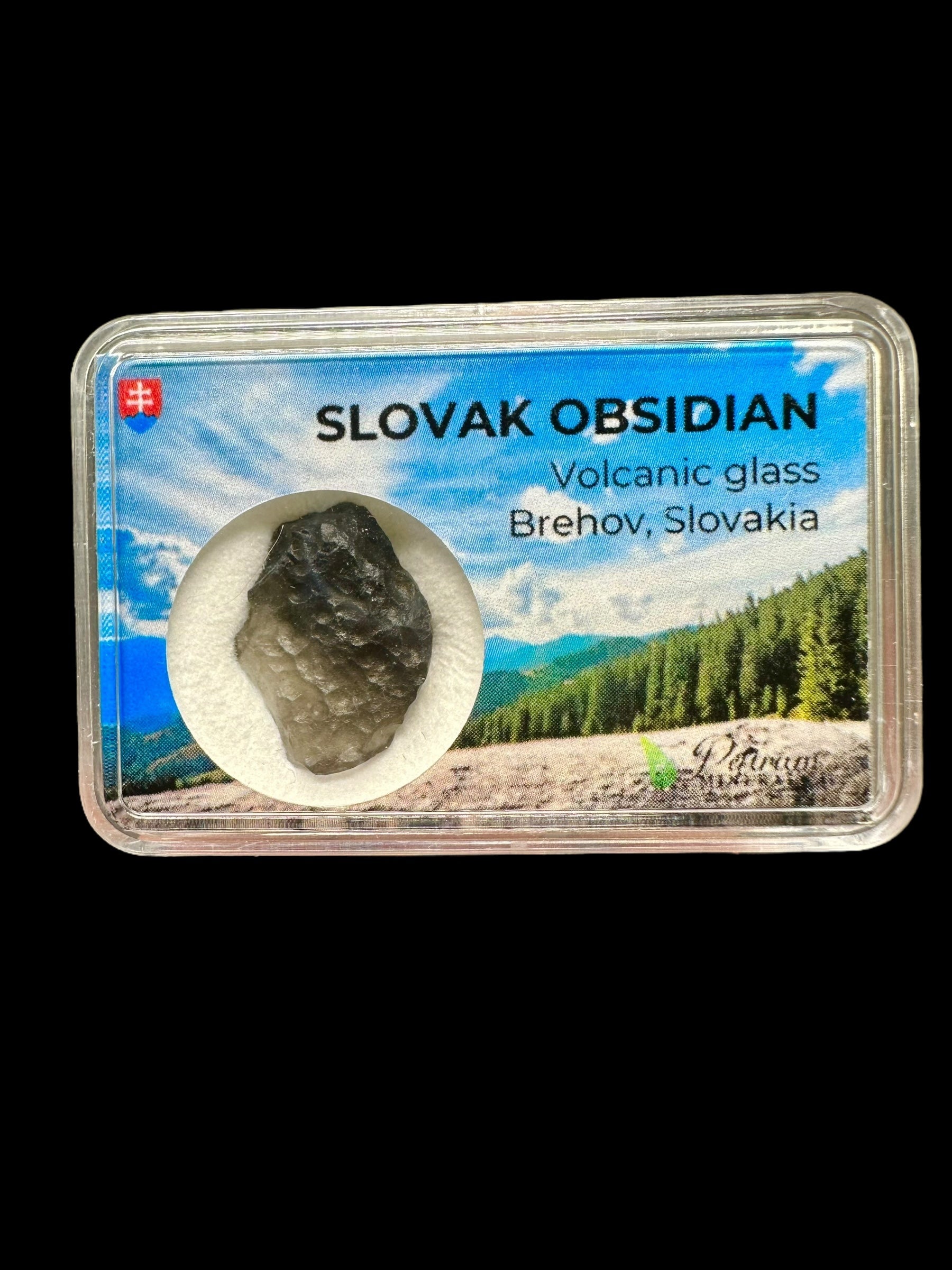Obsidian in box 1,8g – Brehov, Slovakia