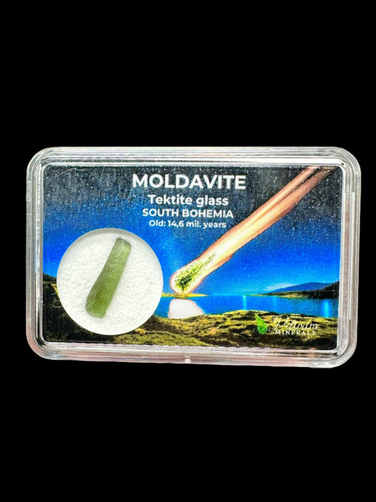 Moldavite in box – Jakule – VVK08
