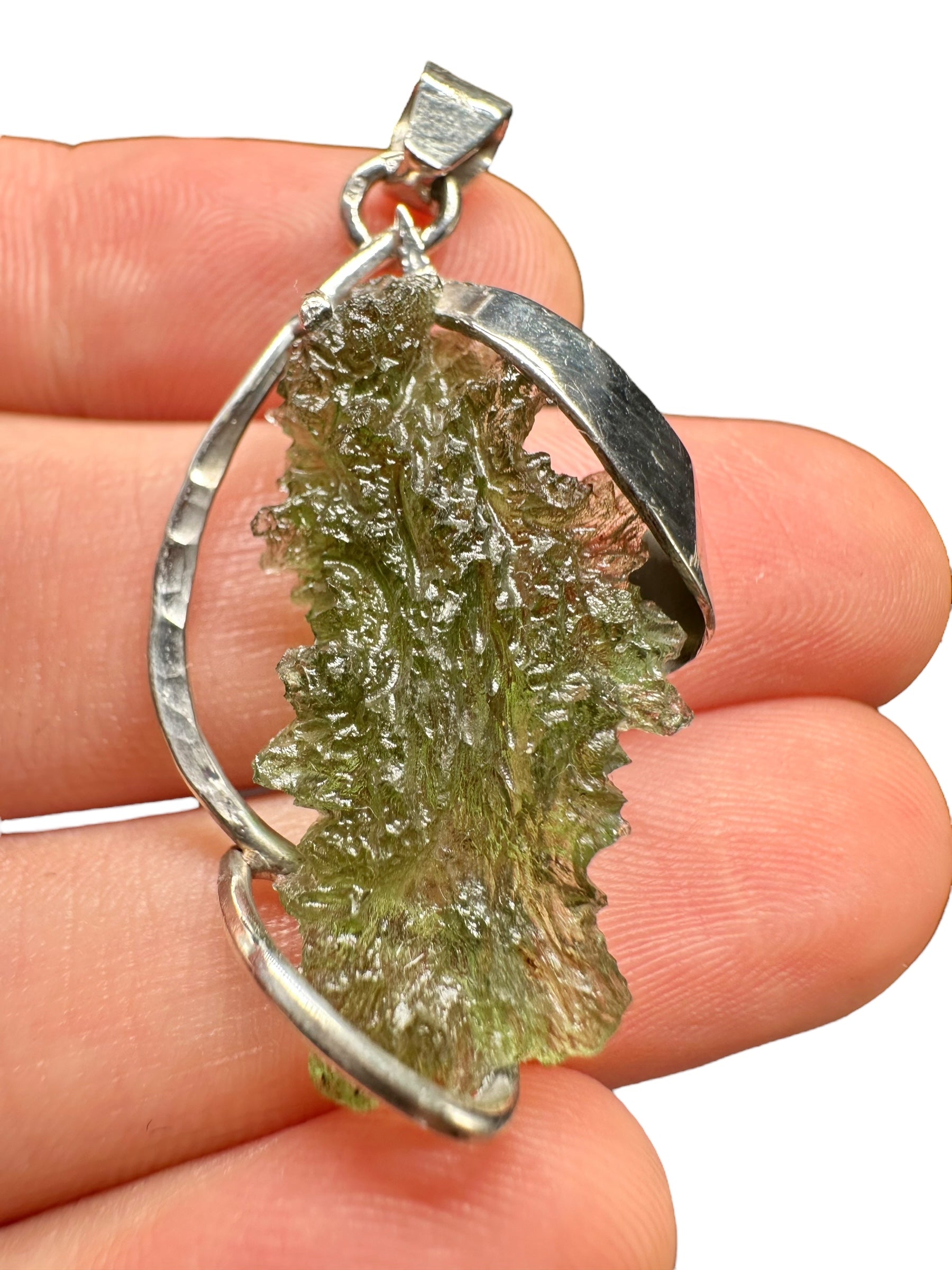 Silver moldavite pendant 3,7g
