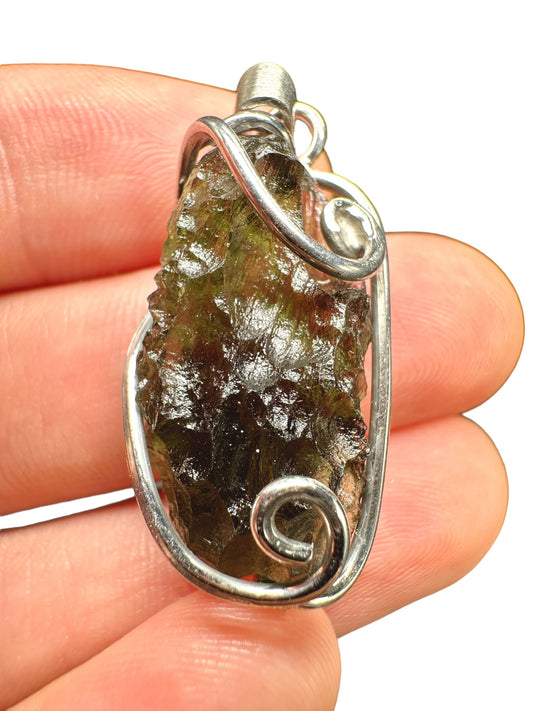 Pendente in argento con Moldavite – SP/V160
