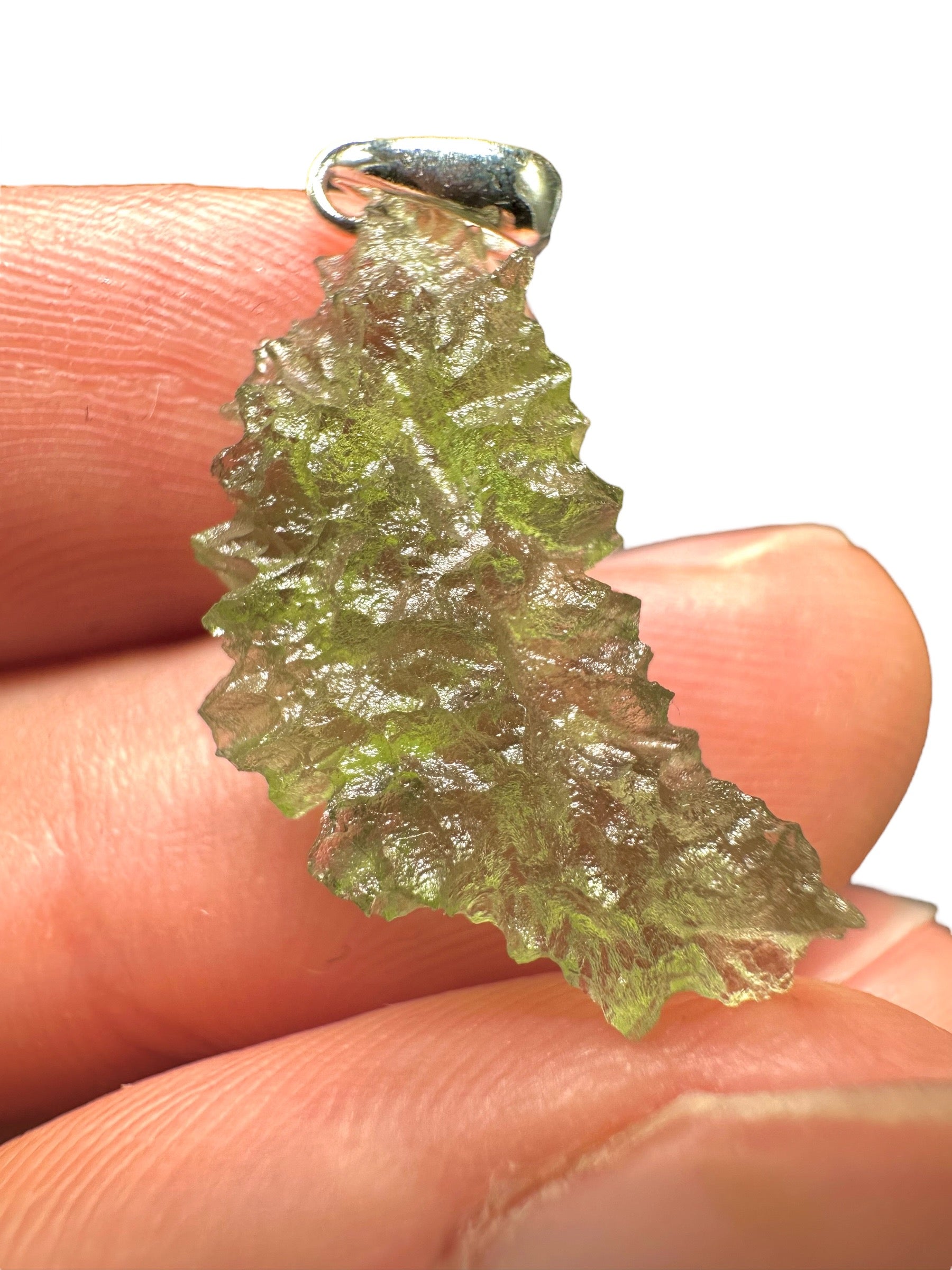 Silver moldavite pendant 1,4g